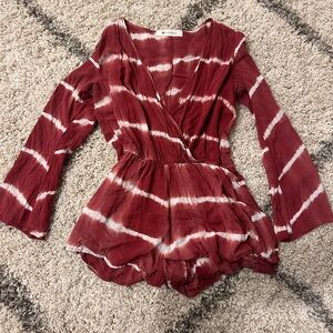 The Impeccable Pig Red Tie Dye Romper